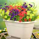 2 x Fake Silk Flowers Ferns Outdoor,12Bundles Morning Glory Artificial Faux Flowers with Fake Plants,UV Resistant Realistic for Spring Summer Window Box Garden Decor