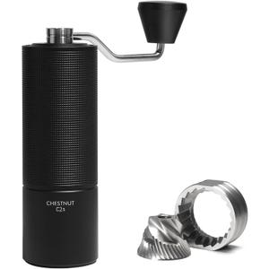 TIMEMORE Chestnut C2S Manual Coffee Grinder Stainless Steel S2C Conical Burr Coffee Grinder, Capacity 25g Hand Coffee Bean Grinder, Double Bearing Positioning, Black