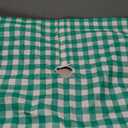 Sorfey Vinyl Umbrella Rectangle Fitted Tablecloth Cover, Checkered Design, Flannel Backed Lining 24x48 Inch, Green