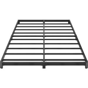 4 Inch Low Profile King Bed Frame with Rounded Corner Legs Heavy Duty Metal King Size Platform Bed Frame No Box Spring Needed, Easy Assembly, Noise Free, Black.