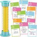 Easter Party 5 Second Game, 72 Cards and Blue 5 Second Hourglass Family Card Game Night with Galentine Family Friends Galentines Day for Ages 17+