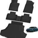 JYIYOU Floor Mats & Cargo Liners for 2025 Toyota Camry (Include Hybrid),2 Row All Weather Protection TPE Rubber Full Set Automotive Floor Liners & Trunk Mat Accessories, Odorless Anti-Slip, Black