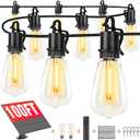 Solar Lights Outdoor String light patio deals 100FT with 32 Shatterproof, solar String Lights Outdoor Waterproof with Remote ST38 Vintage Edison Bulbs,Waterproof Hanging Lights for Outside Backyard