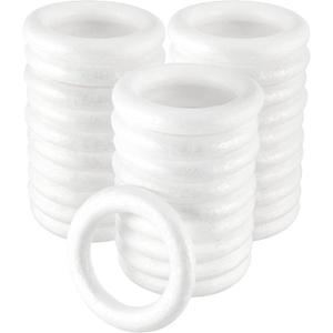 30 Pack 5.7 Inch Craft Foam Wreath, White Polystyrene Foam Circles Ring, Round Foam Wreath Form for Crafts DIY Arts Floral Projects Home Wedding Decor