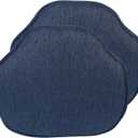 Klear Vu Gripper Omega Non-Slip Windsor Chair Cushions with Skid-Proof Seat Pad for Dining Room, Kitchen, and Office Use, 16x15 Inches, 2 Count (Pack of 1), Indigo