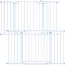 Cumbor 2 Pack 29.7-54.2" Baby Gate for Stairs, Mom's Choice Awards Winner-Auto Close Dog Gate for Doorways, Easy Install Pressure Mounted Pet Gate Indoor, Wide Safety Gate for Dog, White