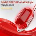 DC24V Strobe Siren Industrial Warning Light with Red LED and 105dB Buzzer, Ultra-Bright Signal Flashing Alarm Light for Safety and Alert, Oval
