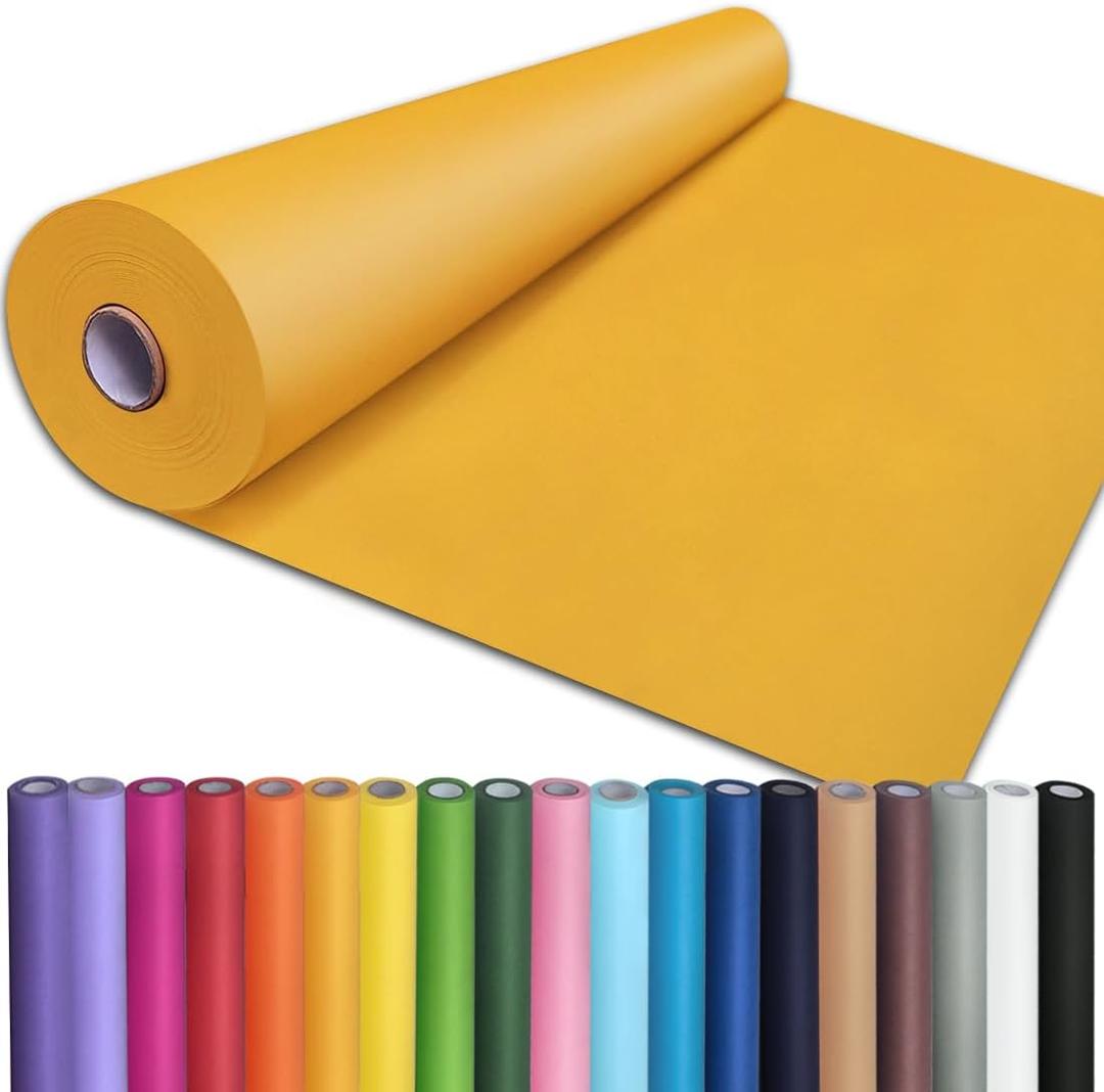 PerkHomy 24" x 2,400" (200') Orange Kraft Paper Roll for Craft Bulletin Board Paper Art Table Covering Crafting Gift Wrapping Bouquet Packing Parcel 80GSM 55LB (Orange, 24" x 200')