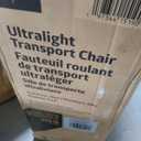 Medline Ultralight Transport Chair, Lightweight Folding Wheelchair with 12 in Rear Wheels, Padded Armrests, Swing Away Footrests, Safety Seat Belt, 300 lb Capacity, Blue, 1 Count