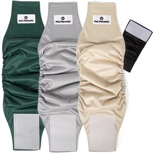 Pet Parents Washable Belly Bands for Male Dogs (3pack) + Extendrs of Durable Dog Diapers Male, Premium Male Dog Diapers & Dog Wraps (Large, Spruce) (Large (20-25"))