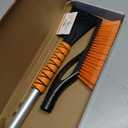 EcoNour 27" Aluminum Ice Scrapers for Car Windshield | Car Snow Scraper Window and Snow Brush with Ergonomic Foam Grip Winter Accessories (Orange)