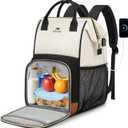 MATEIN Insulated Lunch Backpack for Women, 15.6 Inch Work Laptop Backpack with USB Charging Port, Water-Resistant College Computer Backpacks Meal Prep Lunch Bag Gifts for Nurse Teacher Office Picnic