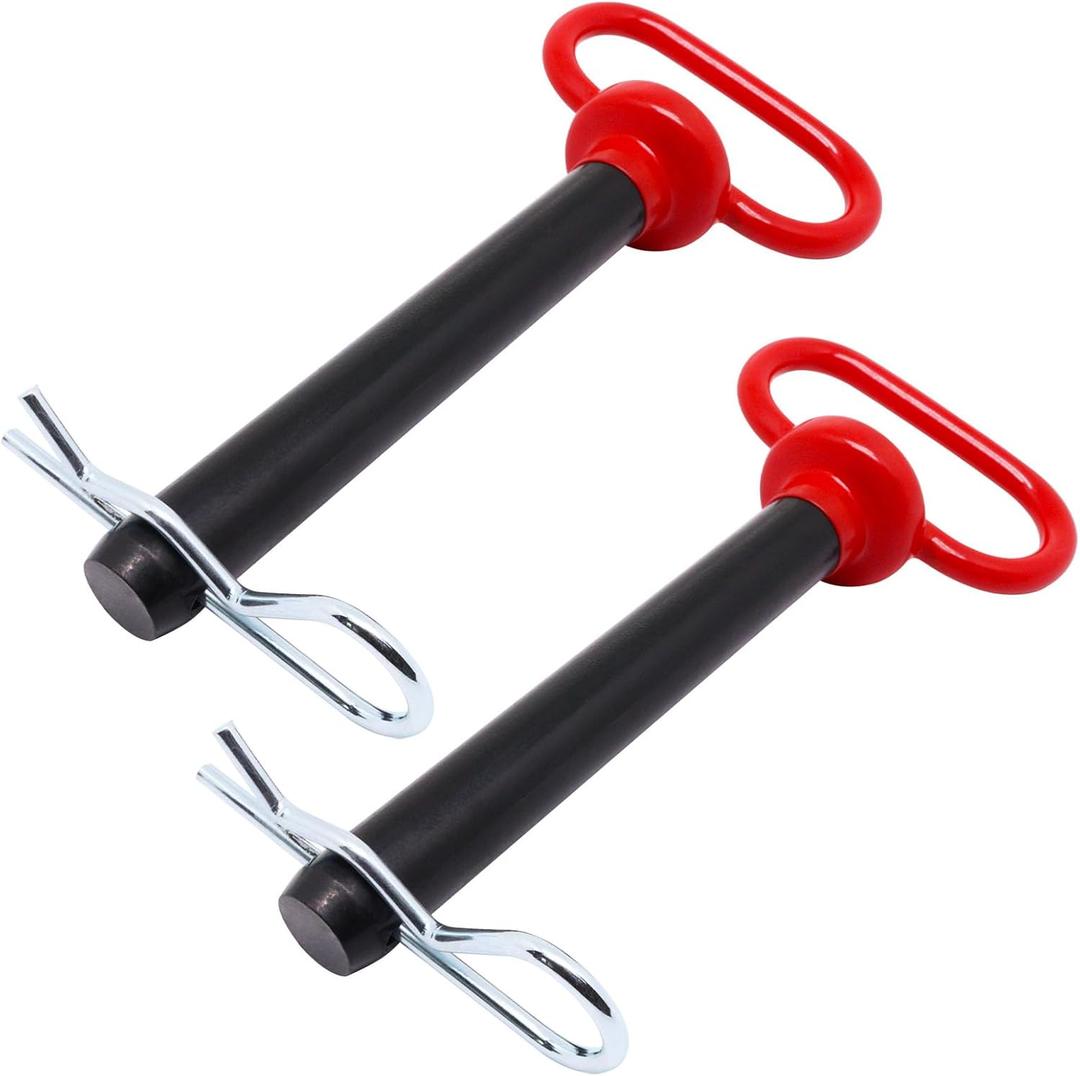 Hitch Pin, Tractor Towing Hitch Pin and Clip, Red Handle Trailer Hitch Pin Gate Pins for Towing RV, Truck, Boat, Car, Tractor (3/4 x 5 inch)