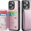 Vinich for iPhone 13 Pro Wallet Case with Card Holder, RFID Blocking Credit Slots Kickstand Shockproof Phone Cover for Women Men, Rose Gold