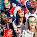Kingdder 12 Pairs Christmas Party Sunglasses Supplies Joy Noel Merry Holly Hohoho Red and Green Christmas Decoration Friendsmas Sunglasses Party Favors for Holiday Photo Booth Game Supplies