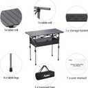 Anbte 3ft Aluminum Roll Top Camping Table, 2 Adjustable Height Camping Table Folding with Storage Net & Bag Lightweight Roll Up Table for Tailgate Outdoor Backyard BBQ Patio Picnic, 32.2 X 16, Black