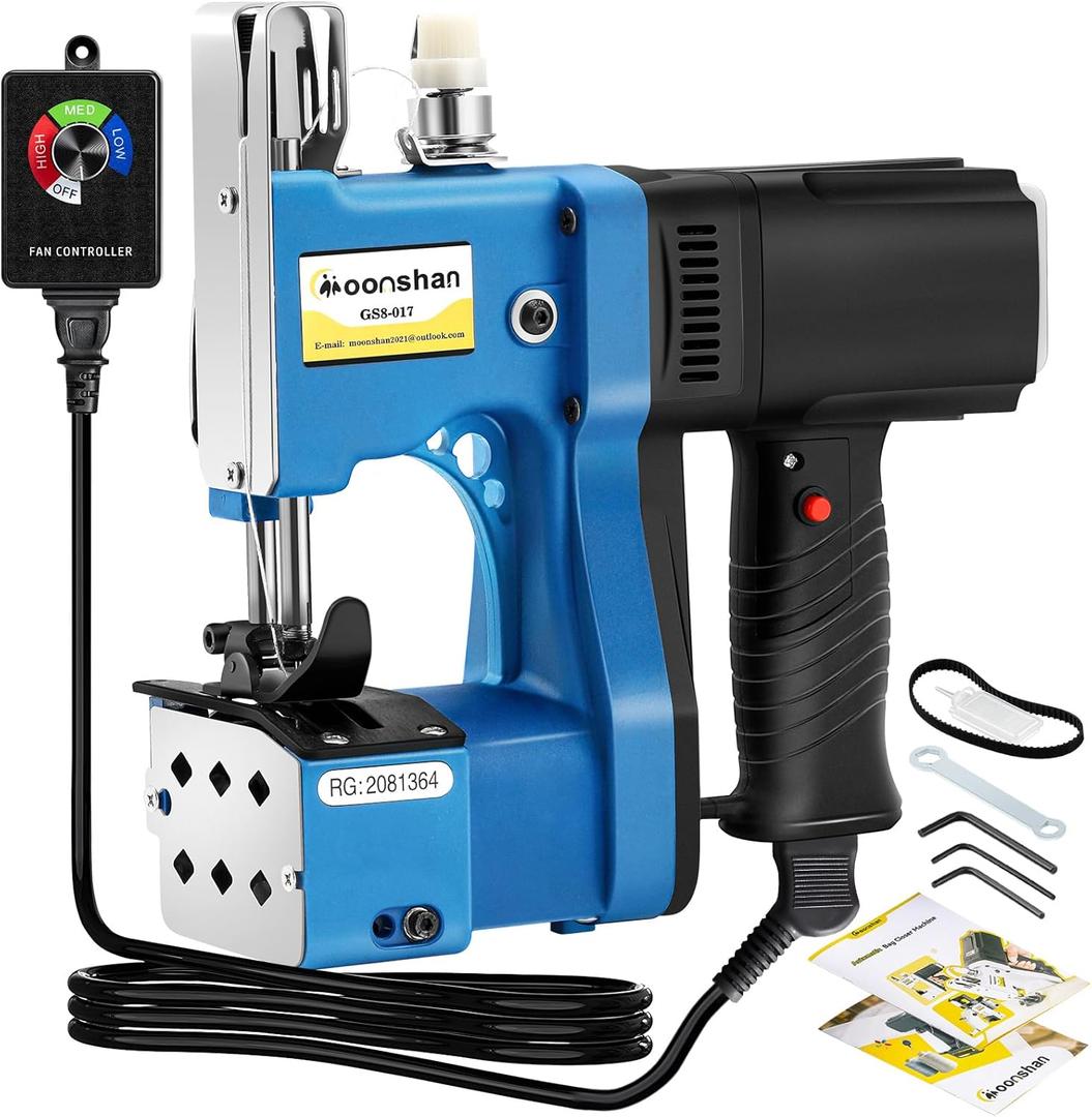 Adjustable Speed Bag Sewing Machine 6.4Lbs Automatic Woven & Non-woven Fabrics, Leather Bag Closer