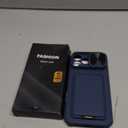 SSLOTSCASE for iPhone 17 Pro Max Case with 2X Screen Protector, Kickstand & Credit Card Holder & Sliding Lens Cover & Camera Stand & Wallet, Silicone Edge Protective Cover for iPhone 17 Pro Max, Blue