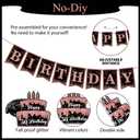 50th Birthday Party Decorations Kit, Happy 50th and Fabulous Birthday Decorations Set Crown and Sash,53Pcs Rose Gold and Black Gifts for Women 