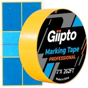 Pickleball Court Tape - 2" x 262 ft Professional Pickleball Marking Kit Yellow Tape for Temporary Court Lines with No Residue Durable Floor Marking Tape for Gym, Driveway, Backyard