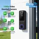 1080P Wireless Video Doorbell Camera, AI Human Detection, 2-Way Audio, Night Vision, 5200mAh Battery Powered, Real-Time Motion Alerts, Cloud Storage, 2.4GHz WiFi Only
