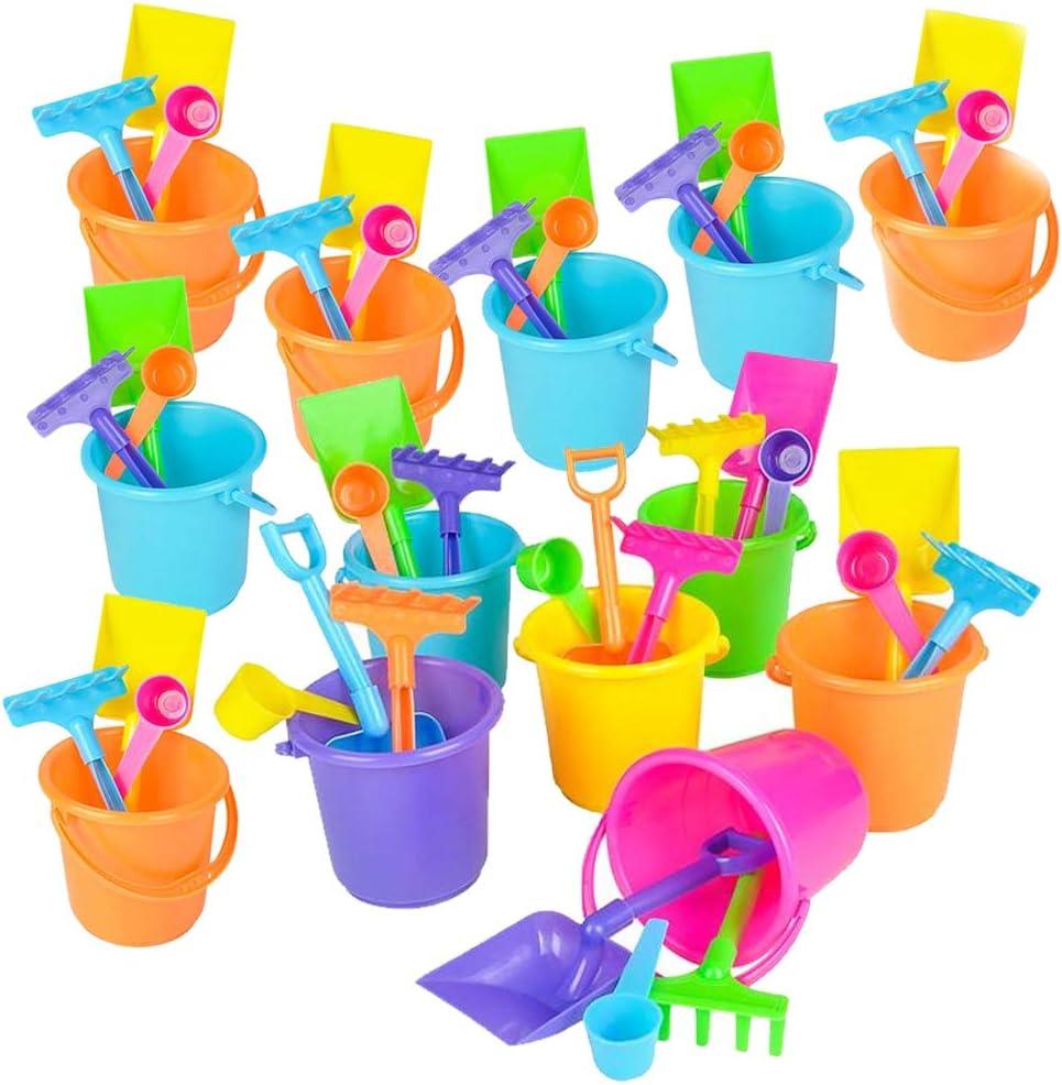 ArtCreativity 4 PC Mini Beach Playsets - Set of 12 - Each Play Set Includes 1 Sand Bucket, 1 Shovel, 1 Rake, and 1 Scoop - Birthday Treats for Boys and Girls Party Favors for Kids and Toddlers ArtCreativity 4 PC Mini Beach Playsets - Set of 12 - Each Play Set Includes 1 Sand Bucket, 1 Shovel, 1 Rake, and 1 Scoop - Birthday Treats for Boys and Girls Party Favors for Kids and Toddlers