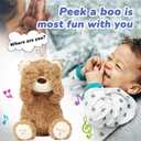 Hopearl Peek A Boo Bear Interactive Repeats What You Say Plush Teddy Bear Toy Musical Singing Talking Stuffed Animal Adorable Electric Animate Gift for Toddlers, Brown, 11''