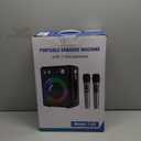 VOSOCO Karaoke Machine with 2 Wireless Microphones, Portable Bluetooth Speaker for Adults Kids, PA Systems Support TWS Echo Adjust TF USB AUX for Home Party Outdoor Travel (T03-2 MICS)