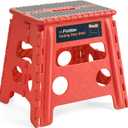 Flottian 13" Folding Step Stool for Adults and Kids Holds Up to 300 lbs,Non-Slip Folding Stools with Handle, Compact Plastic Foldable Step Stool for Bathroom,Bedroom, Kitchen Coral,1PC (13 inch)