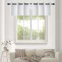 YGO White Window Curtain Valances Grommet Top Small Curtains for Kitchen and Bathroom Room Darkening Home Decoration 52 x 18 inch Grayish White Double Pieces