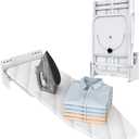 Wall-Mounted Ironing Board 37.4" x 11.8" Compact Mount Fold Down Iron Board Foldable 180 Swivel Iron Board with Heat Resistant Cover Space Saving for Home Laundry Room, Apartment, Dorms