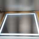 HNV 22"x20" Lighted Vanity Mirror  Large Makeup Mirror with 3-Color Dimmable LED Lights, 10X Magnification, Touch Control, Tabletop or Wall Mount Mirror for Bedroom & Dressing Room (White)