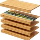 WISUCART Bamboo Wire Shelf Covers, Wood Shelf Covers for Wire Shelving 5 Packs (38" W X 12" D)