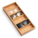 Natural bamboo Glasses Eyeglass Eyewear Sun glasses Sunglasses Box Storage Case Tray Display Showcase Organizer Box (Log color)