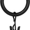 Kenney Window Curtain Clip Rings, Set of 14, Black (For 5/8" or 3/4" Diameter Rods)