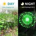 JJGoo Solar Firework Lights, 2 Pack 150 LEDs 2 Lighting Modes Solar Lights Outdoor Waterproof for Garden Patio Walkway Pathway Party Wedding Christmas Decorative - Green