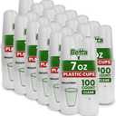 Betta 7-oz Disposable Plastic Drinking Cups, Clear, 1200 Count, Bulk Case for Schools, Offices, Breakrooms and Cafeteria (12 Pack Per Box x100)
