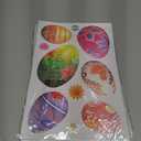 6 x Easter Window Clings Decorations: Large Vintage Easter Egg Window Clings, Farmhouse Spring Easter Bunny Eggs Decals for Glass Windows, Kids Home Office School Spring Celebrations Indoor