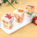 50 Pack 5 oz Plastic Dessert Cups With Lids and Spoons, Yogurt Parfait Appetizer Cups for Party, Mini Dessert Shooters for Pudding and Fruit