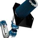 KAX 4 inch Cold Air Intake System Kit + Heat Shield Compatible with 1997-2003 F150 4.6/5.4L, 1997-2003 Expedition 4.6L, 1997-1999 F250 5.4L, Blue