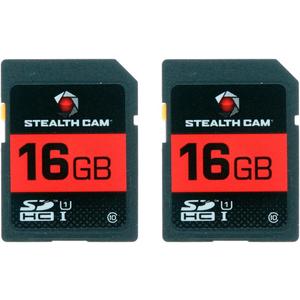 STEALTH CAM SD Card - High-Speed Data Transferring Storage Game Trail Hunting Scouting Photo Video Recording Cameras, 16GB SD Card (2 Pack)