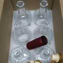 Mfacoy Set of 6 Glass Bottles, 12 oz Clear Liquor Bottles, Heavy Base Glass Bottle with T-Top Cap, Vodka Bottle for Wine Beverages Drinks Oil Vinegar Kombucha Beer with Cork Stopper Airtight Lid
