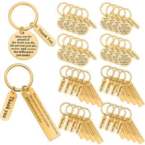 32 Pcs Thank You Gifts Keychain Bulk Employee Appreciation Keychain Christmas Gift for Volunteer Coworkers Women Men