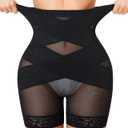 Nebility Shapewear Tummy Control Body Shaper High Waisted Butt Lifting Panties Shapewear Shorts Thigh Slimmer, Large