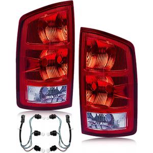 Tail Light Assembly Compatible with Dodge RAM 2002-2006 1500 | 2003-2006 2500 3500, OE-Style RAM Rear Lamp Replaces CH2800147 55077347AF CH2801147 55077348AF, Bulbs Included, Pair