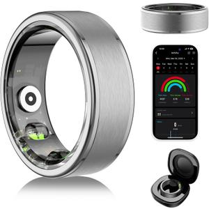 Smart Ring for Women Men - Fitness Tracker with Heart Rate/Blood Oxygen/Stress Monitor/Steps/Sleep Tracking, No App Subscription, 5ATM Waterproof Health Rings (11#)