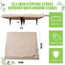 8 Pack Garden Stepping Stones Outdoor Step Stones 15.5'' Paving Stone with Ground Stakes Decorative Paver Pads Easy Installation for Walkway Pathway Patio Lawn Yard Landscaping Resin Material (Beige)