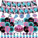 Cheerleading Party Decorations Cheerleading Birthday Party Supplies Includes Gymnastics Party Cheer Birthday Banner Swirls Cupcake Toppers Cake Topper Balloons for Cheerleading Decor