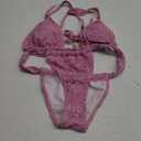 SHENHE Women's Floral Triangle Bikini Set Two Piece High Cut Tie Back Swimsuit Bathing Suit (Medium)