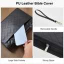 Beinou Bible Cover Case for Women PU Leather Bible Bag Bible Carrying Case Study Supplies Accessories with Tabs for Women, Black